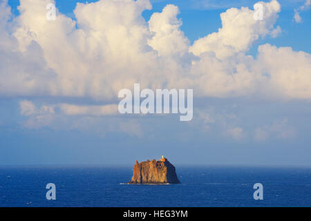 Cliff island Strombolicchio, Stromboli, Aeolian Islands, Italy Stock Photo