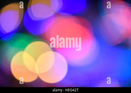 Bokeh balls, colourful lights, blurred lens flares Stock Photo
