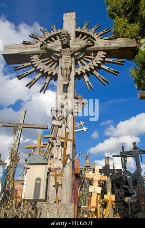 The Hill of Crosses in northern Lithuania Stock Photo