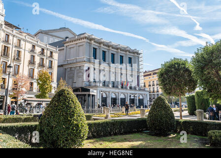 Madrid, Spain - November 13, 2016:  Royal Theater of Madrid. Teatro Real is a major opera house, it  is one of the great theaters of Europe and its se Stock Photo