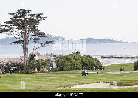Pebble Beach Links Golf Course National Highway 1,Pacific Coast Highway,PCH, California,U.S.A.,United States of America, Stock Photo