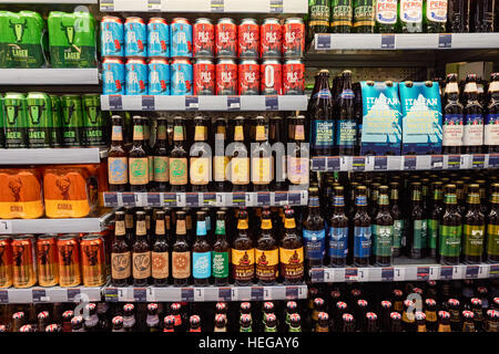 Beer selection in Marks & Spencer food hall, UK Stock Photo