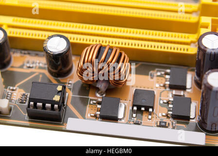 Multiphase power system modern memory on the motherboard Stock Photo