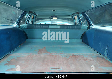 1968 Chevrolet Bel Air station wagon classic American car boot floor with rear seats down Stock Photo