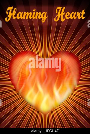 Flaming Valentine Heart Stock Vector