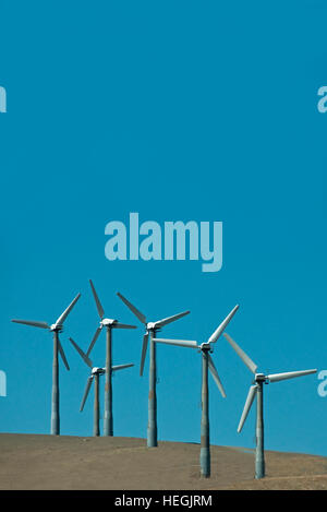 Wind turbines at Altamont Pass, California. Stock Photo