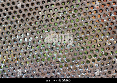 Backgrounds collection - Texture of rusty perforated metal background Stock Photo