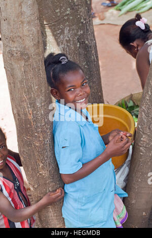 Young Madagascan Girl. Sambava. Northeast Madagascar. Stock Photo