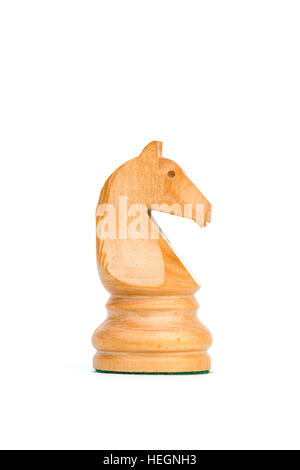 boxwood white knight profile chess piece isolated Stock Photo