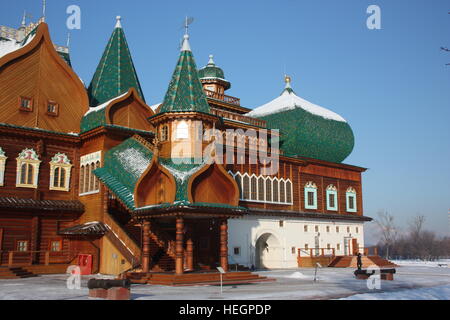 The restored palace of Tsar Alexei Mikhailovich in the estate Kolomenskoe.  Russia, Moscow. Stock Photo