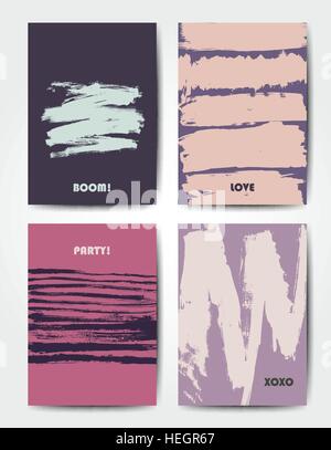Modern grunge brush postcard template Stock Vector