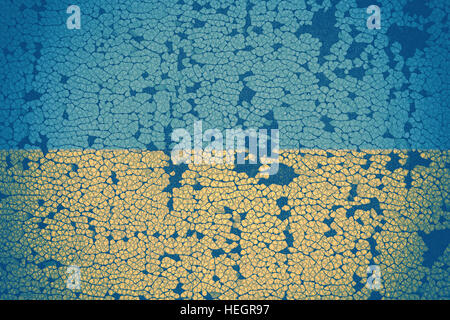 ukrainian flag on cracked background Stock Photo
