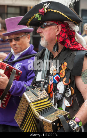 Musicians at The Annual sweeps festival in Rochester Kent. Stock Photo