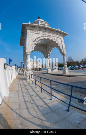 THe new Marble gate into the Sikh Gurdwara in Gravesend Kent Stock Photo