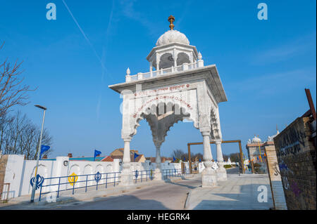 THe new Marble gate into the Sikh Gurdwara in Gravesend Kent Stock Photo