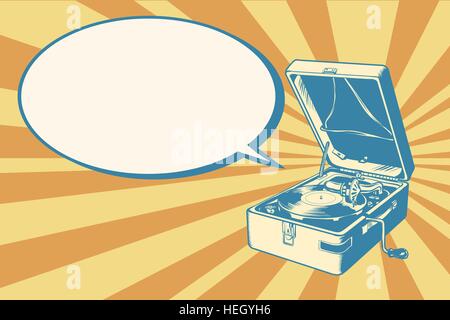 Musical retro turntable Stock Vector