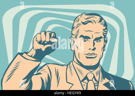 Politician protest solidarity gesture up fist Stock Vector