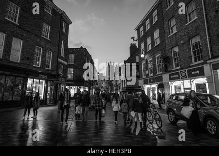 The beautiful streets of York, England, with their stunning architecture and busy shops, pubs, bars and tourist attractions Stock Photo