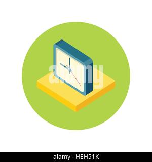 Isometric clock logo icon isolated. Watch object, time office symbol flat icon. 3d time logo. World time vector icon. Timer Stock Vector