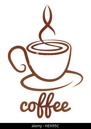 An abstract coffee cup cafe icon concept Stock Photo