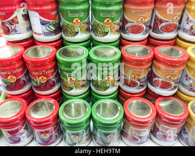 Indonesian local product ShrimpPaste display  during the  Wonderful Indonesia Festival in Tawau, Sabah, Malaysia. Stock Photo