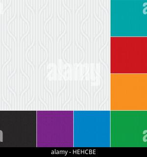 Stpiped wavy pattern. Multicolor Set of Neutral geometric seamless patterns for web design. Monochromatic colors tileable vector background. Stock Vector
