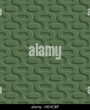 3D Seamless Pattern in Kale Color. Neutral Tileable Vector Background for Material Design. Stock Vector