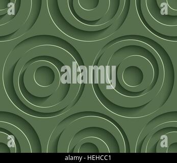 3D Seamless Pattern in Kale Color. Neutral Tileable Vector Background for Material Design. Stock Vector