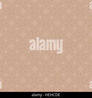 Neutral Seamless Linear Pattern. Tileable Geometric Outline Ornate. Vintage Flourish Vector Background. Stock Vector