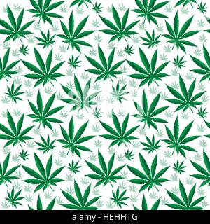 Medical cannabis seamless texture. Hemp background. wallpaper. Vector illustration Stock Vector