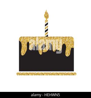 Birthday Cake Flat Web Icon Vector Illustration Stock Vector