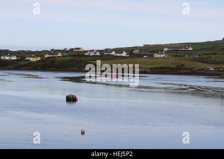 Looking out from the village of Portmagee to Valentia Island, County Kerry, Ireland. Stock Photo