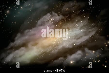 misty nebula element celestial background, 3d illustration Stock Vector