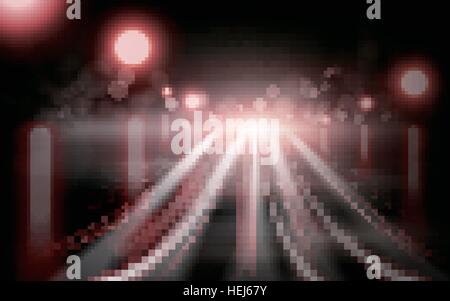 red light streaks element, bokeh background 3d illustration Stock Vector