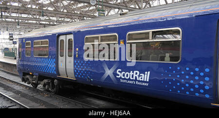 Scotrail Abellio train carriage,petition to bring back into state ownership,after poor service Stock Photo