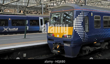Scotrail Abellio train carriages,petition to bring back into state ownership,after poor service Stock Photo
