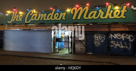 Camden Town Market at Night, North London, England, UK Stock Photo