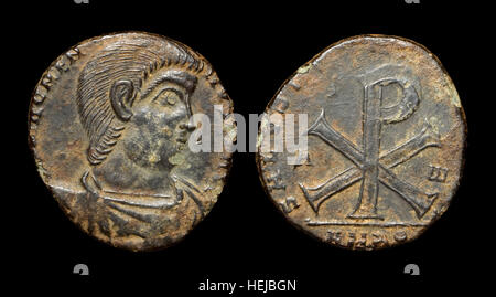 Roman Coin of the Emperor Magnentius Stock Photo