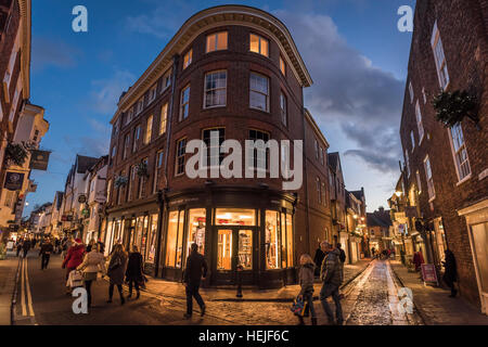 The beautiful streets of York, England, with their stunning architecture and busy shops, pubs, bars and tourist attractions Stock Photo