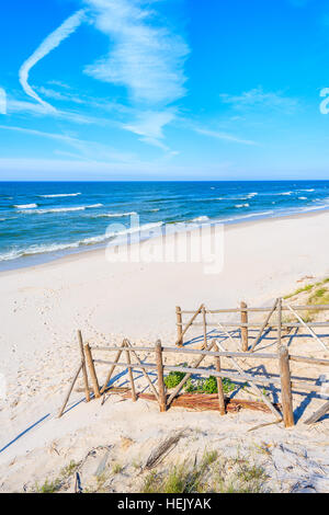 Path to beach in Bialogora village, Baltic Sea, Poland Stock Photo