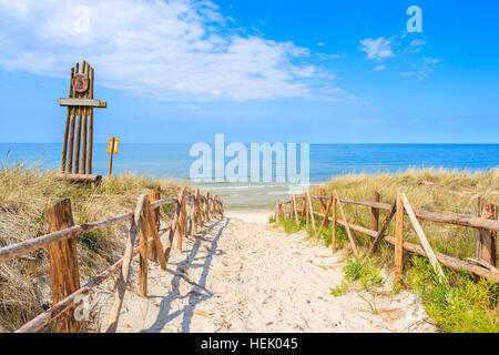 Entrance to beach in Bialogora, Baltic Sea, Poland Stock Photo