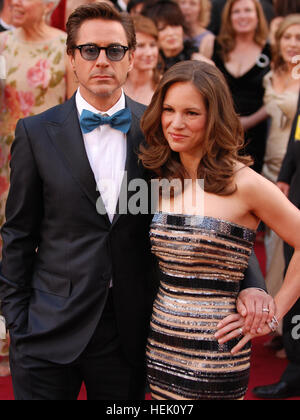 Robert Downey Jr. and wife Susan arrive at the 82nd Academy Awards March 7, 2010 in Hollywood. Robert Downey Jr. and Susan Downey @ 2010 Academy Awards Stock Photo