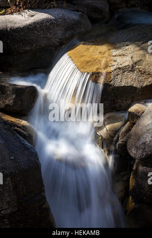 Water flows over a cascade on Leavitt Creek in Mono County, California. Stock Photo