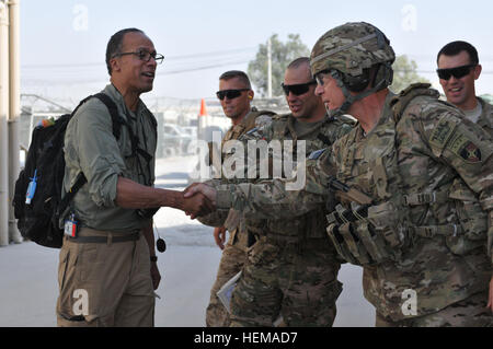 ISAF Joint Command personnel in Kabul, Afghanistan, provide an overview ...