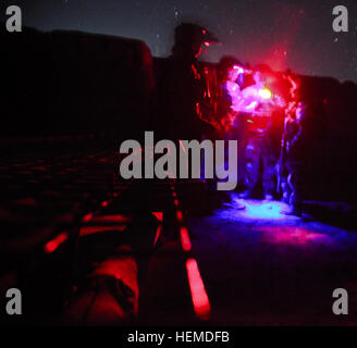 An Afghan and coalition security force arrested a Taliban facilitator in Kandahar Province, Jan 17, 2013. The detained Taliban facilitator was responsible for coordinating and executing Improvised explosive devices (IED) attacks against Afghan and coalition forces. He over saw the distribution of IED's and other forms of lethal aid to insurgents operating in Arghandab district. (U.S. Army photo by Philip L. Diab) Afghan, coalition security force arrest Taliban facilitator 130117-A-GQ805-052 Stock Photo