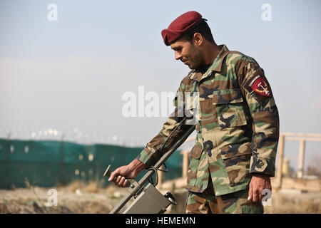 An Afghan National Army commando engineer with 2nd Company, 1st Special ...