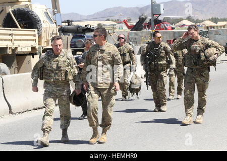 British Army Lt. Col. Nick Cowley of the Queens Royal Hussars briefs ...