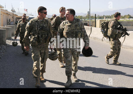 British Army Lt. Col. Nick Cowley of the Queens Royal Hussars briefs ...