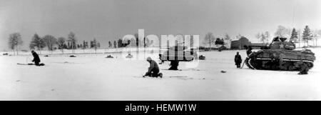 Infantry & Tanks near Bastogne Stock Photo