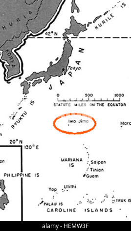 Iwo jima location map Stock Photo